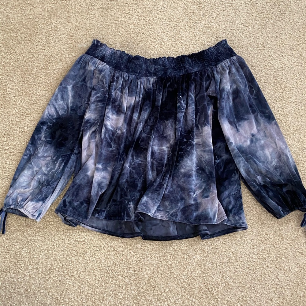 American Eagle Off the Shoulder Crushed Velvet Top